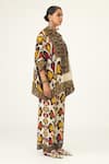 Buy_Rajdeep Ranawat_Beige Silk Geometric Band Chanel Pattern Tunic  _Online_at_Aza_Fashions