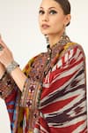 Shop_Rajdeep Ranawat_Yellow Abstract Band Collar Chanel Silk Printed Tunic _Online_at_Aza_Fashions