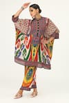 Buy_Rajdeep Ranawat_Multi Color Silk Printed Abstract Band Collar Chanel Tunic  _at_Aza_Fashions