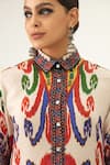 Shop_Rajdeep Ranawat_Multi Color Silk Printed Abstract Collared Neck Maizah Cropped Shirt  _Online_at_Aza_Fashions