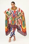 Buy_Rajdeep Ranawat_Multi Color Silk Printed Abstract Cowl Neck Lavanya Draped Tunic  _at_Aza_Fashions