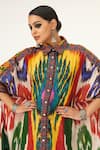 Rajdeep Ranawat_Multi Color Abstract Collared Neck Kamara Silk Print Shirt  _at_Aza_Fashions