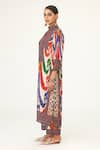 Buy_Rajdeep Ranawat_Multi Color Silk Printed Abstract Band Collar Champa Kurta  _Online_at_Aza_Fashions