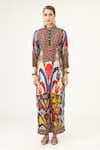 Rajdeep Ranawat_Multi Color Silk Print Abstract Round Collar Baaka Tunic  _Online_at_Aza_Fashions