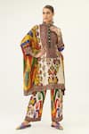 Buy_Rajdeep Ranawat_Multi Color Silk Print Abstract Mandala Round Collar Chanel Tunic  _Online_at_Aza_Fashions