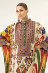 Rajdeep Ranawat_Multi Color Silk Print Abstract Mandala Round Collar Chanel Tunic  _at_Aza_Fashions