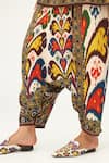 Rajdeep Ranawat_Beige Satin Print Abstract Maimouna Turkish Pant  _at_Aza_Fashions