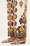 Rajdeep Ranawat_Beige Satin Print Geometric Mandala Permaz Pant  _at_Aza_Fashions