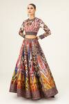 Buy_Rajdeep Ranawat_Multi Color Scuba Varsha Leela Paisley Print Skirt Top Set_Online_at_Aza_Fashions