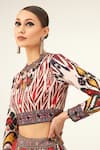 Rajdeep Ranawat_Multi Color Scuba Varsha Leela Paisley Print Skirt Top Set_at_Aza_Fashions