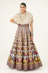 Buy_Rajdeep Ranawat_Beige Satin Varsha Leela Paisley Print Skirt And Top Set_Online_at_Aza_Fashions