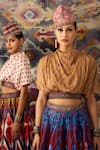 Buy_Rajdeep Ranawat_Multi Color Satin Varsha Leela Floral Print Skirt And Top Set_Online_at_Aza_Fashions