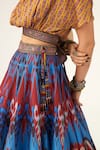Buy_Rajdeep Ranawat_Multi Color Satin Varsha Leela Floral Print Skirt And Top Set