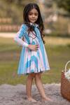 Buy_The Pony & Peony Co._Blue Cotton Candy Stripes Pattern Structured Shirt Dress_at_Aza_Fashions