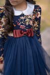 The Pony & Peony Co._Blue 100% Cotton Floral Vintage Love Pattern Dress _Online_at_Aza_Fashions