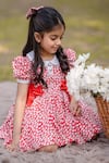 Shop_The Pony & Peony Co._Red Cotton Floral Pattern Dress _at_Aza_Fashions