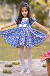Buy_The Pony & Peony Co._Blue Cotton Bows Floral Pattern Dress _at_Aza_Fashions