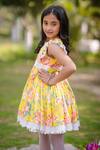 Buy_The Pony & Peony Co._Yellow Cotton Lace Sunshine Floral Pattern Flared Dress _Online_at_Aza_Fashions