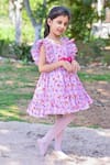 The Pony & Peony Co. Pink Cotton Spring Wing Butterfly Dress Online at Aza Fashions The Pony & Peony Co._Pink Cotton Spring Wing Butterfly Dress _Online_at_Aza_Fashions