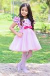Shop_The Pony & Peony CO._Pink Cotton Bows Ballerine Butterfly Print Dress _at_Aza_Fashions