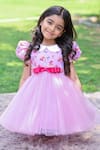 The Pony & Peony CO._Pink Cotton Bows Ballerine Butterfly Print Dress _Online_at_Aza_Fashions