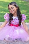 Buy_The Pony & Peony CO._Pink Cotton Bows Ballerine Butterfly Print Dress _Online_at_Aza_Fashions