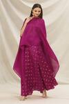 Buy_Pinki Sinha_Pink Silk Woven Geometric Boat Handloom Lehenga Skirt And Cape Set For Women_Online_at_Aza_Fashions