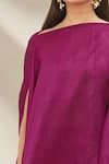 Shop_Pinki Sinha_Pink Silk Woven Geometric Boat Handloom Lehenga Skirt And Cape Set For Women_Online_at_Aza_Fashions