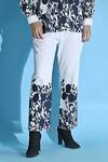 Buy_Jyoti Sachdev Iyer_White Cotton Bandeau Neck Floral Print Top And Trouser Set _Online_at_Aza_Fashions