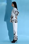 Shop_Jyoti Sachdev Iyer_White Cotton Bandeau Neck Floral Print Top And Trouser Set _Online_at_Aza_Fashions