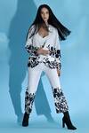 Buy_Jyoti Sachdev Iyer_White Cotton, Bamboo Embroidery Sweetheart Floral Print Jacket And Trouser Set _Online_at_Aza_Fashions