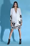 Buy_JYOTI SACHDEV IYER_White Bamboo Printed Floral Lapel Shirt Dress _at_Aza_Fashions
