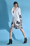 Buy_JYOTI SACHDEV IYER_White Bamboo Printed Floral Lapel Shirt Dress _Online_at_Aza_Fashions
