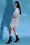 Buy_Jyoti Sachdev Iyer_White Bamboo V-neck Geometric Print Dress _Online_at_Aza_Fashions