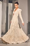 Shop_Ritika Mirchandani_Ivory Net Embellished Crystal Jacket Open Afet Cutwork Sharara Set  _at_Aza_Fashions