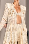 Ritika Mirchandani_Ivory Net Embellished Crystal Jacket Open Azra Sharara Set  _Online_at_Aza_Fashions