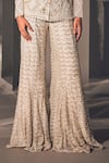 Ritika Mirchandani_Silver Net Embroidered Lale Abstract Cutwork Blazer And Sharara Set  _Online_at_Aza_Fashions