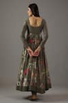 Shop_Balance by Rohit Bal_Grey Chanderi Silk Printed Floral Scoop Neck Anarkali Set _at_Aza_Fashions