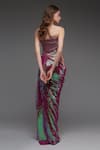 Shop_Cham Cham_Magenta Sequins Draped Strapless Gown _at_Aza_Fashions