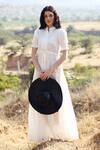 Shop_Palak Khandelwal_White Cotton Bandeau Neck Tiered Dress _Online_at_Aza_Fashions