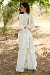 Shop_Palak Khandelwal_Ivory Linen Square Neck Puff Sleeve Top And Pant Set _at_Aza_Fashions