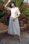 Buy Palak Khandelwal Ivory Chanderi Embroidery V-neck V Dress at Aza Fashions Buy_Palak Khandelwal_Ivory Chanderi Embroidery V-neck V Dress _at_Aza_Fashions