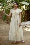 Buy Palak Khandelwal Ivory Cotton Embroidery Round Neck Dress at Aza Fashions Buy_Palak Khandelwal_Ivory Cotton Embroidery Round Neck Dress _at_Aza_Fashions
