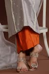Shop Palak Khandelwal Grey Chanderi, Organza Cut Work, Pearls Round Cutdana Embroidered Kurta Pant Set Online at Aza Fashions Shop_Palak Khandelwal_Grey Chanderi, Organza Cut Work, Pearls Round Cutdana Embroidered Kurta Pant Set _Online_at_Aza_Fashions