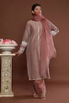 Buy Palak Khandelwal Pink Chanderi, Organza Cut Work, Pearls Round Sleeve Embroidered Kurta Pant Set Online at Aza Fashions Buy_Palak Khandelwal_Pink Chanderi, Organza Cut Work, Pearls Round Sleeve Embroidered Kurta Pant Set _Online_at_Aza_Fashions