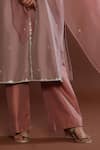 Palak Khandelwal Pink Chanderi, Organza Cut Work, Pearls Round Sleeve Embroidered Kurta Pant Set at Aza Fashions Palak Khandelwal_Pink Chanderi, Organza Cut Work, Pearls Round Sleeve Embroidered Kurta Pant Set _at_Aza_Fashions