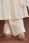 Palak Khandelwal Ivory Chanderi, Organza Pearls, Stones, Embroidery Round Neck Kurta Pant Set at Aza Fashions Palak Khandelwal_Ivory Chanderi, Organza Pearls, Stones, Embroidery Round Neck Kurta Pant Set _at_Aza_Fashions