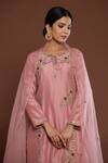 Buy Palak Khandelwal Pink Chanderi, Organza Embroidery Round Neck Resham Kurta Pant Set Online at Aza Fashions Buy_Palak Khandelwal_Pink Chanderi, Organza Embroidery Round Neck Resham Kurta Pant Set _Online_at_Aza_Fashions