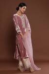 Buy Palak Khandelwal Pink Velvet, Chanderi, Organza Pearls, Diamonds, Cut Work, Kurta Pant Set Online at Aza Fashions Buy_Palak Khandelwal_Pink Velvet, Chanderi, Organza Pearls, Diamonds, Cut Work, Kurta Pant Set _Online_at_Aza_Fashions