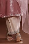 Shop Palak Khandelwal Pink Velvet, Chanderi, Organza Pearls, Diamonds, Cut Work, Kurta Pant Set Online at Aza Fashions Shop_Palak Khandelwal_Pink Velvet, Chanderi, Organza Pearls, Diamonds, Cut Work, Kurta Pant Set _Online_at_Aza_Fashions